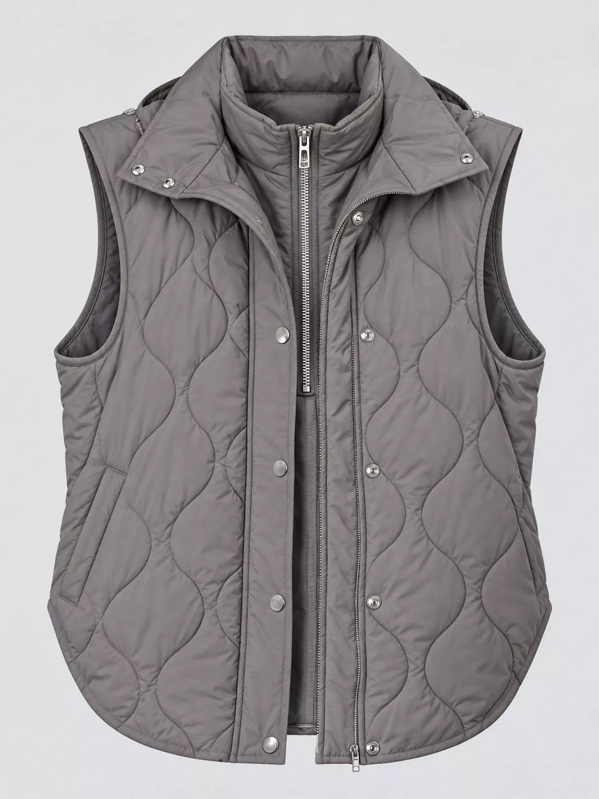Quilted Snap-Front Vest — garment front