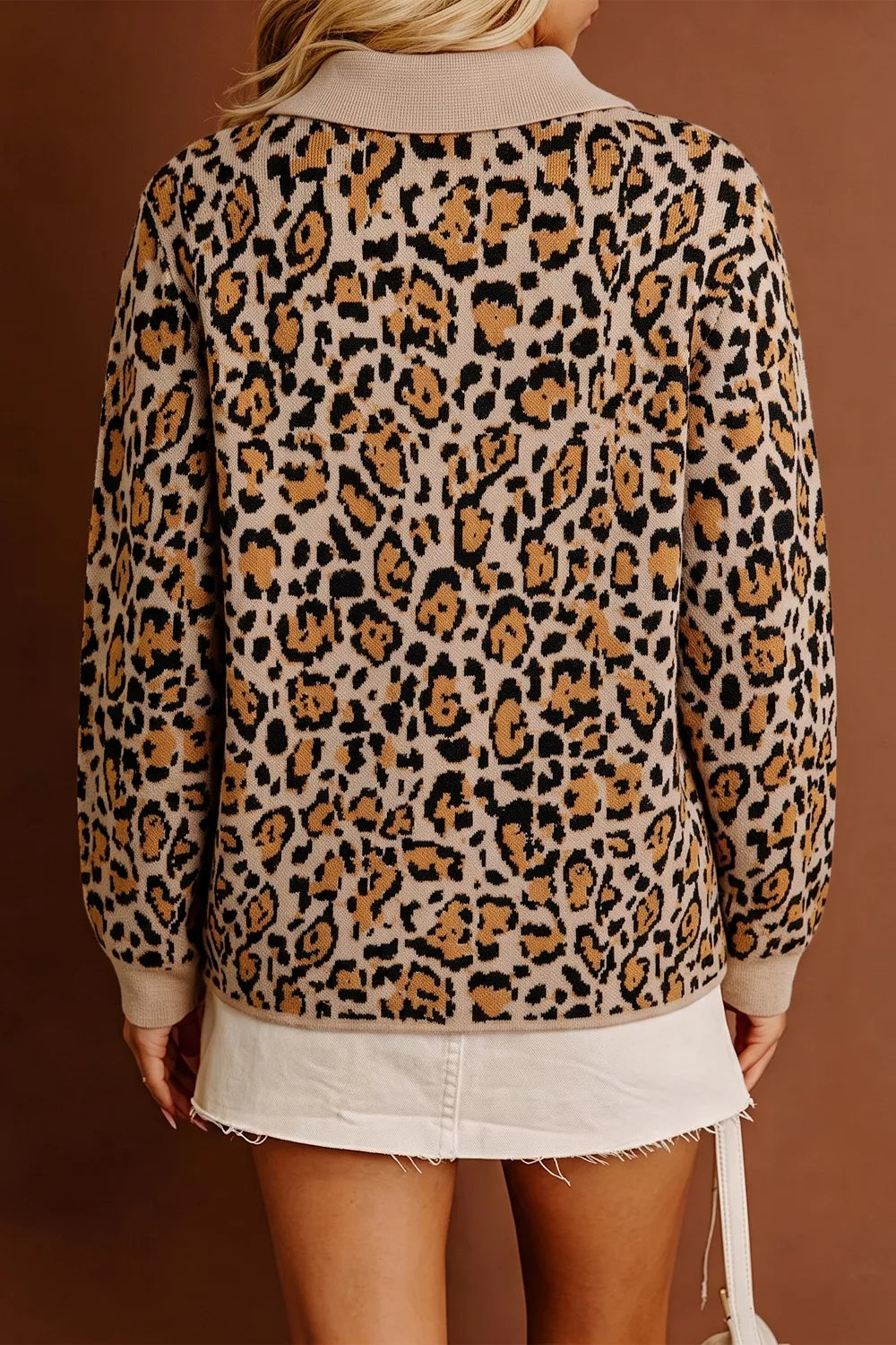 Trendsi Leopard Print Button-Up Cardigan Long Sleeve Cardigans -