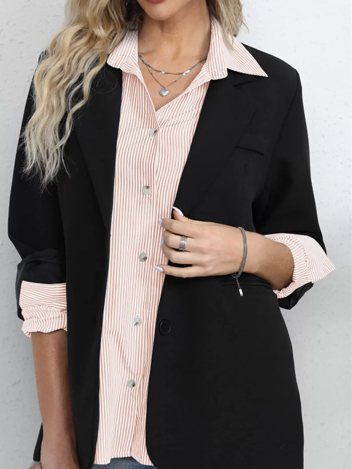 Light Pink striped button-down shirt