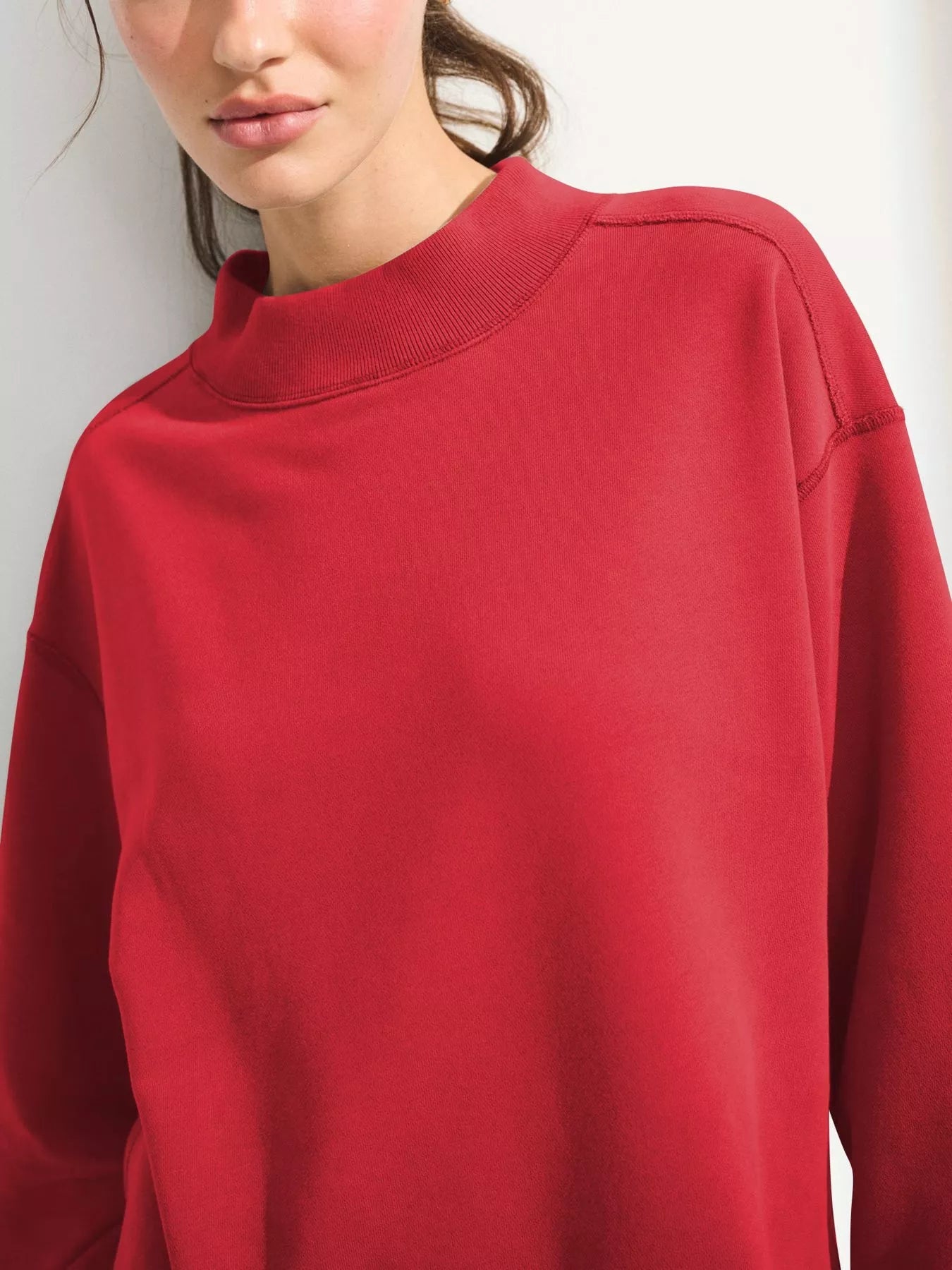 Trendsi Mock Neck Oversized Sweatshirt -