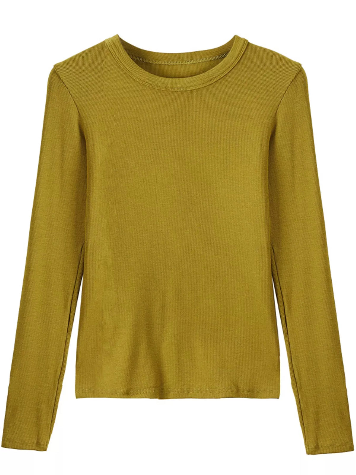 Slim-Fit Long Sleeve Crew Neck T-Shirt — garment front