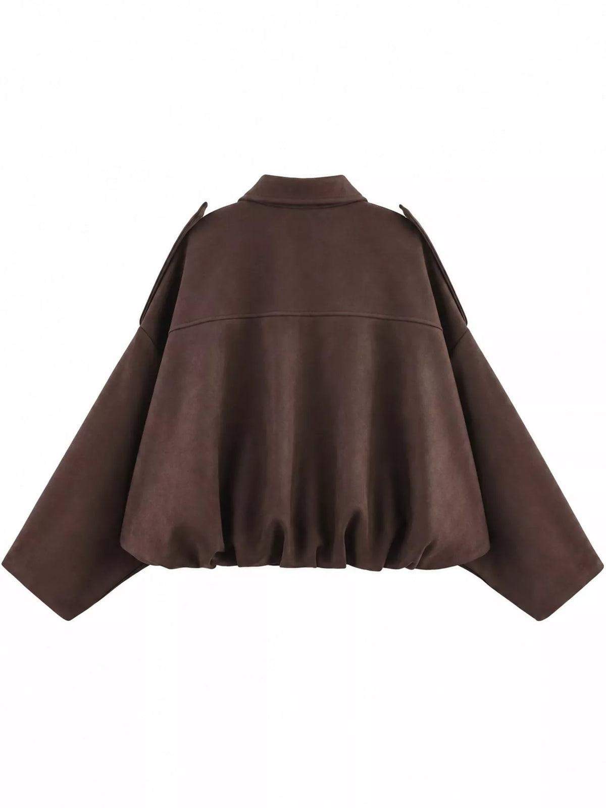 Oversized zip jacket, dark brown back