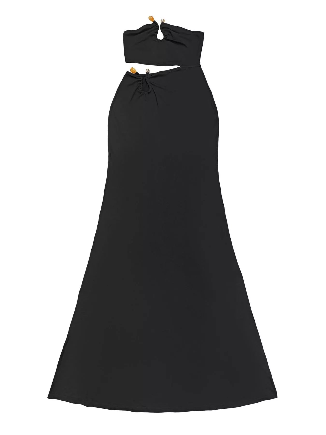 Trendsi Strapless Cut-out Maxi Dress with Ruched Detail -