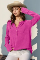 Trendsi Double Take Full Size Notched Thumbhole Long Sleeve T-Shirt -