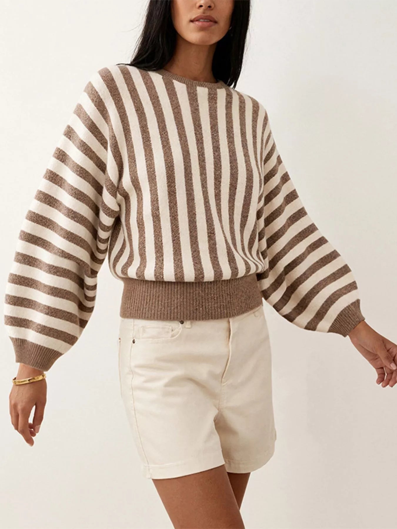 Trendsi Striped Crew Neck Sweater -