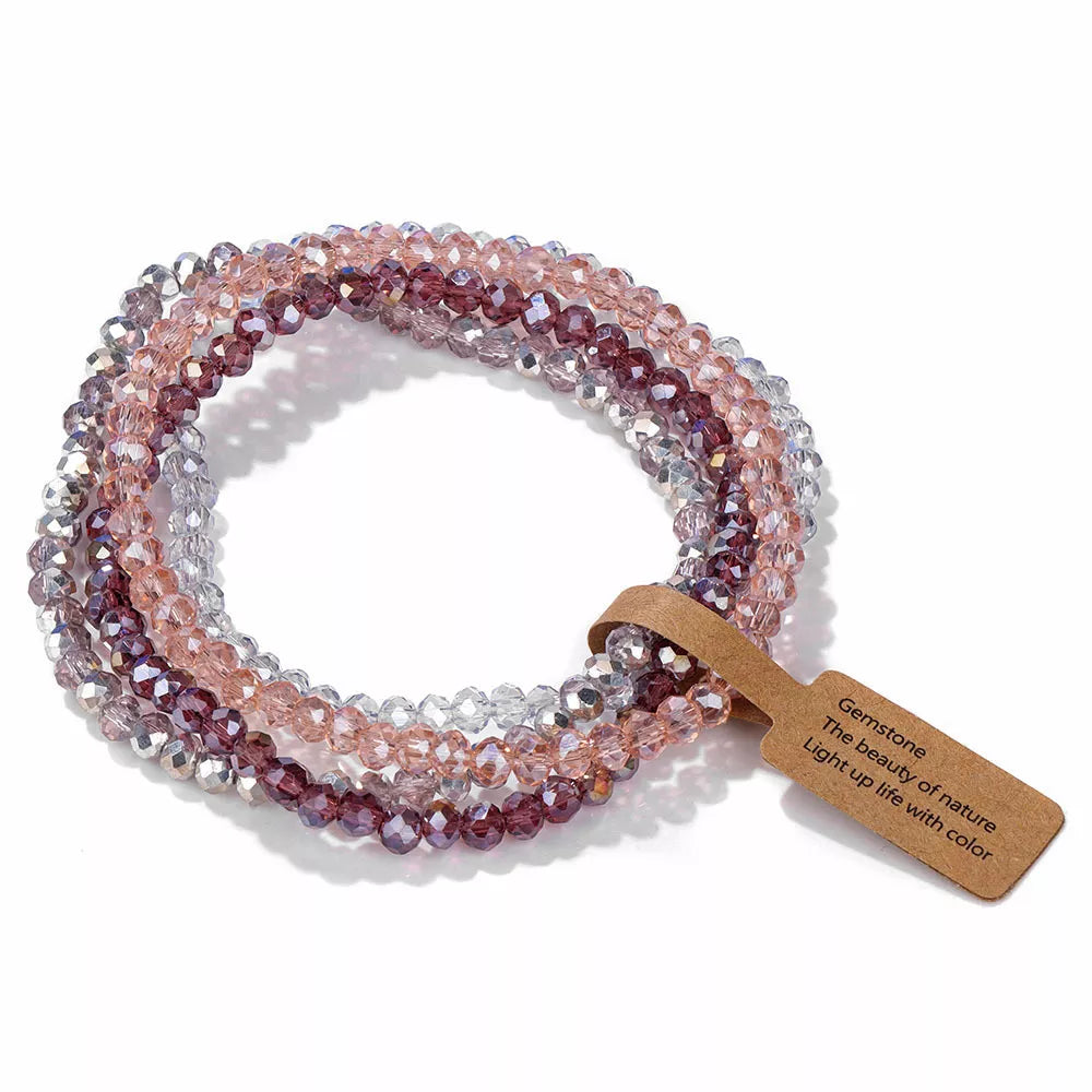 4 Piece Glass Bead Bracelet, product view