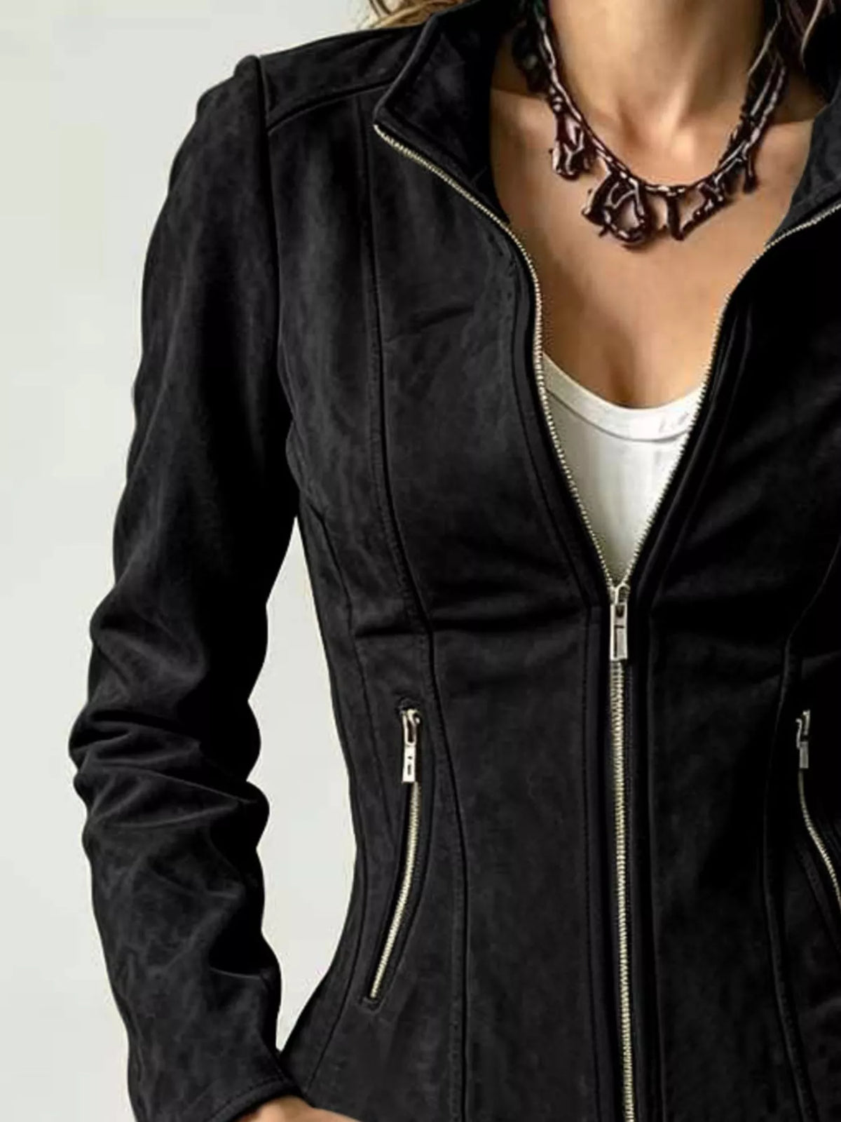 Slim-fit zip-up jacket