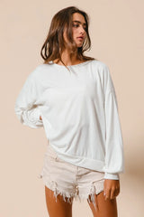Trendsi BiBi Loop Terry Pull Over With Cut Edge Band -