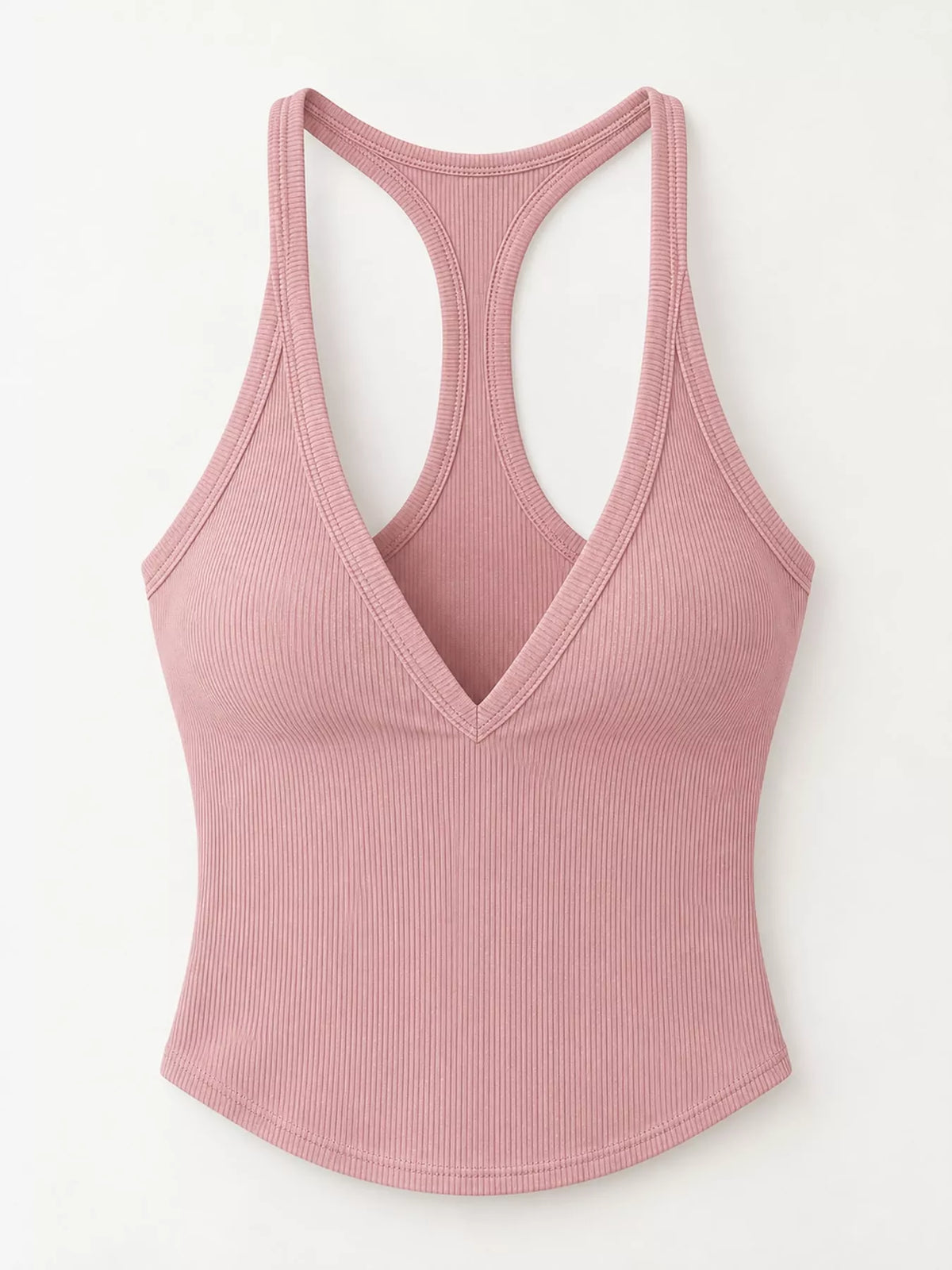 Ribbed Racerback Tank Top — garment front