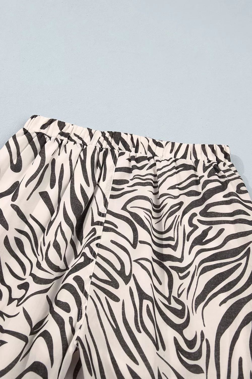 Trendsi Multicolour Western Print Zebra Pattern Elastic Waist Pocket Pants -