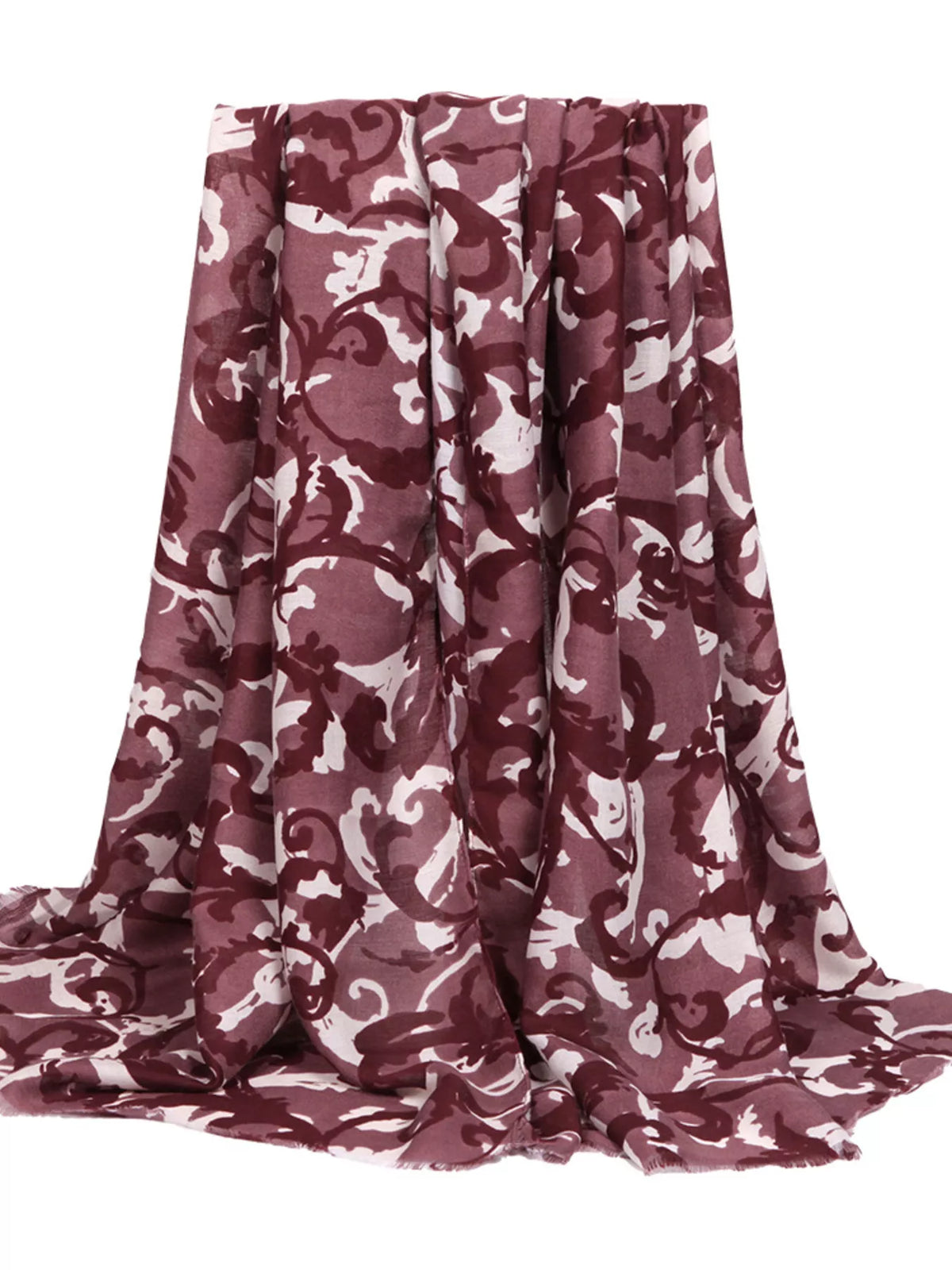 Botanical Print Fringed Scarf, product view