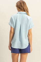 Trendsi HYFVE Button Down Collared Neck Short Sleeve Shirt - Pants