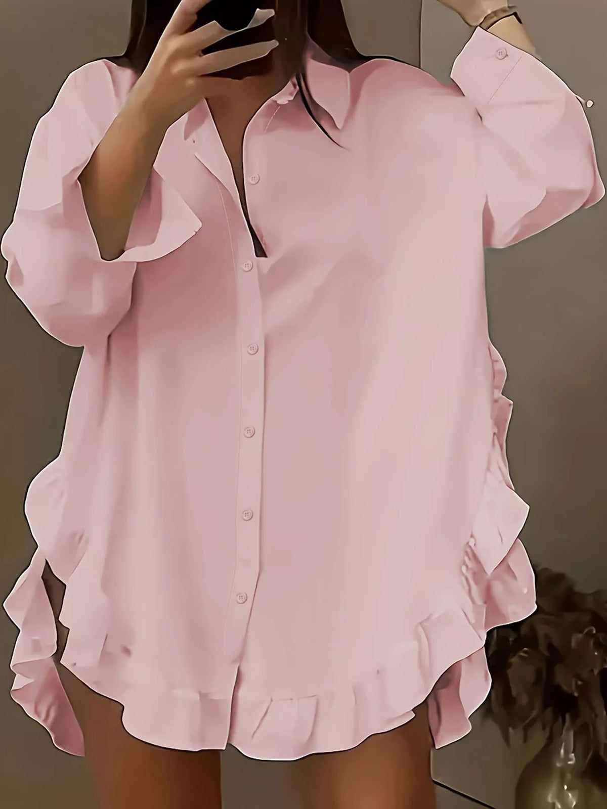 Pink long-sleeve shirt