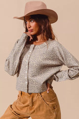 Trendsi SO ME Two Tone Leopard Vintage Print Button Up Cardigan -