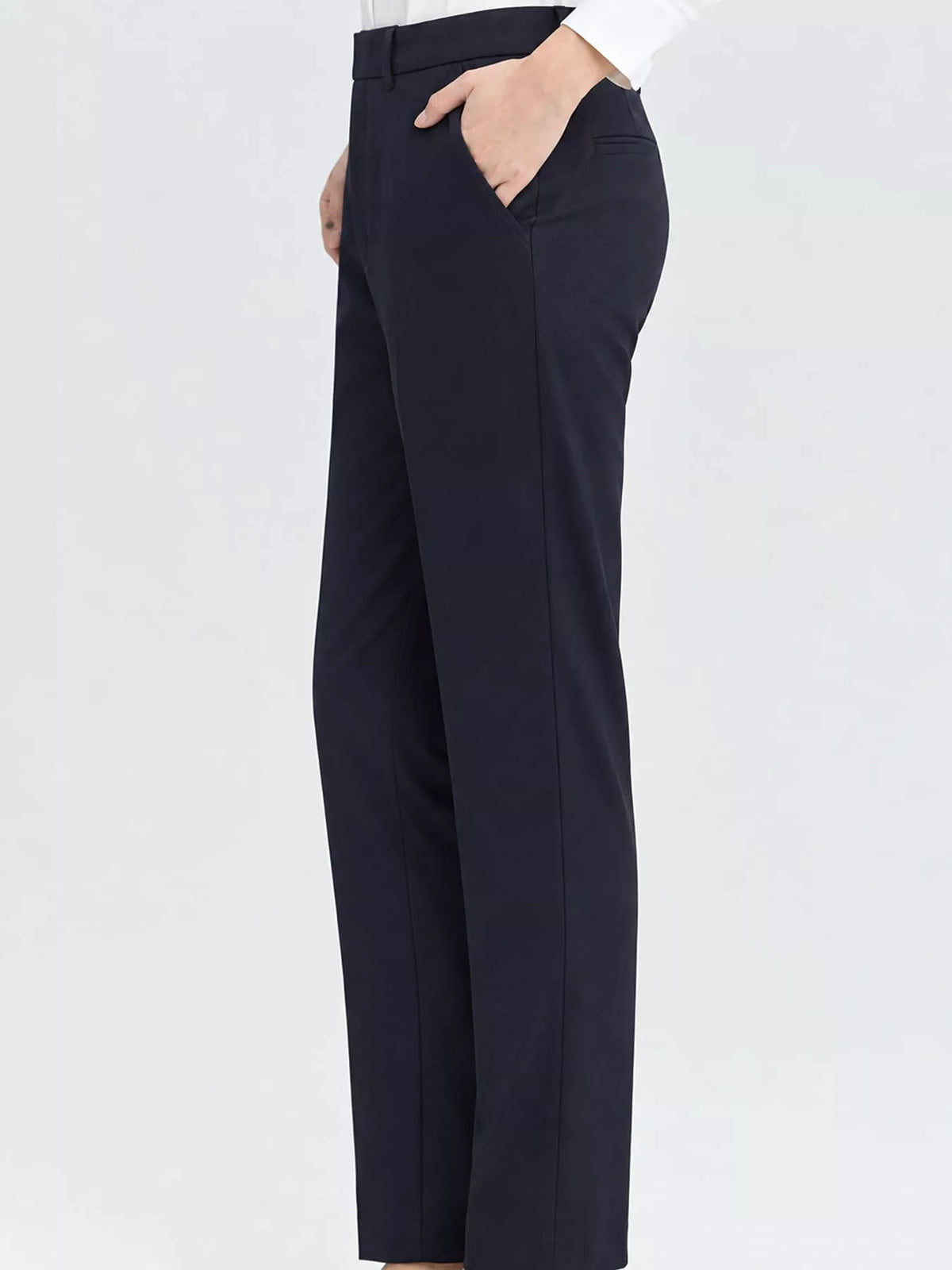 Straight-leg pants, navy side