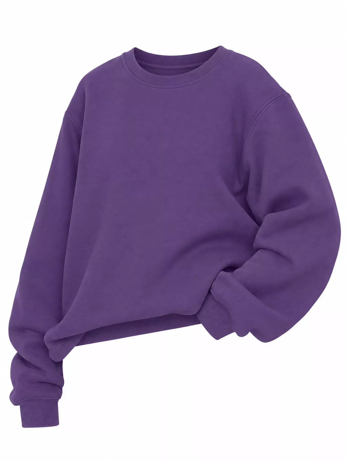 Pullover sweatshirt, purple flat front