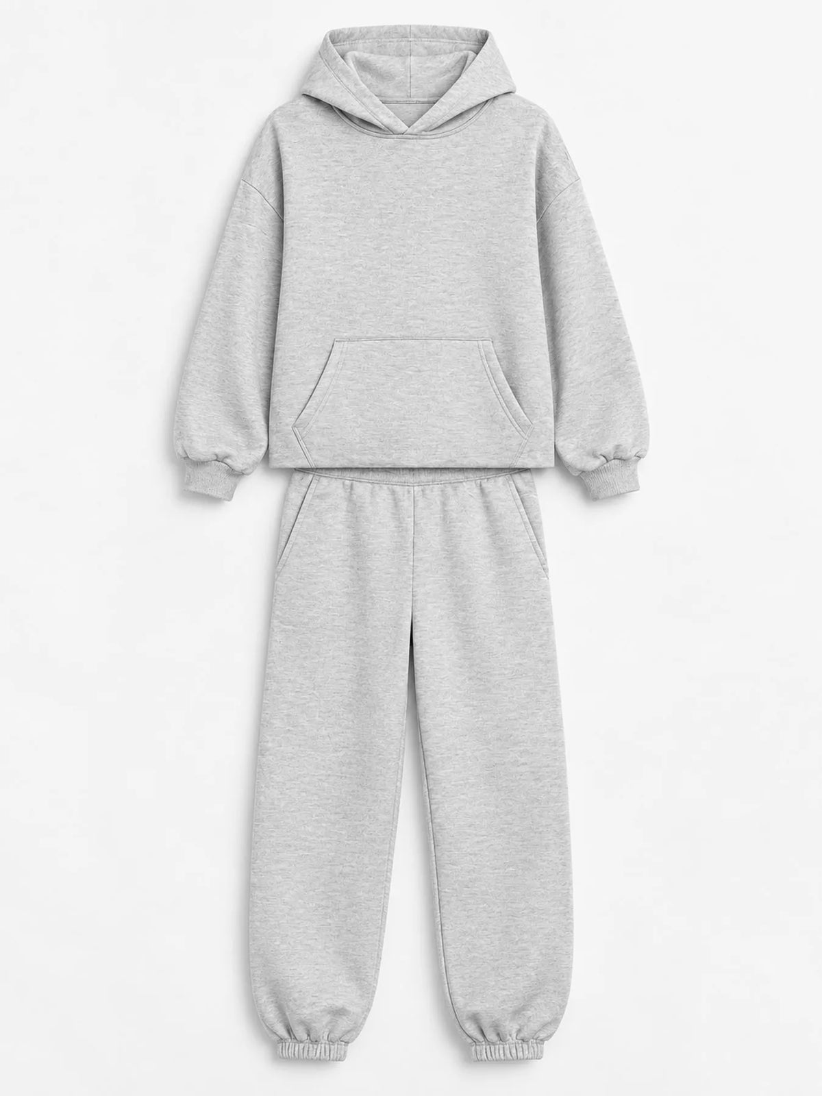 Drop Shoulder Hoodie and Jogger Sweatpants Set — garment front