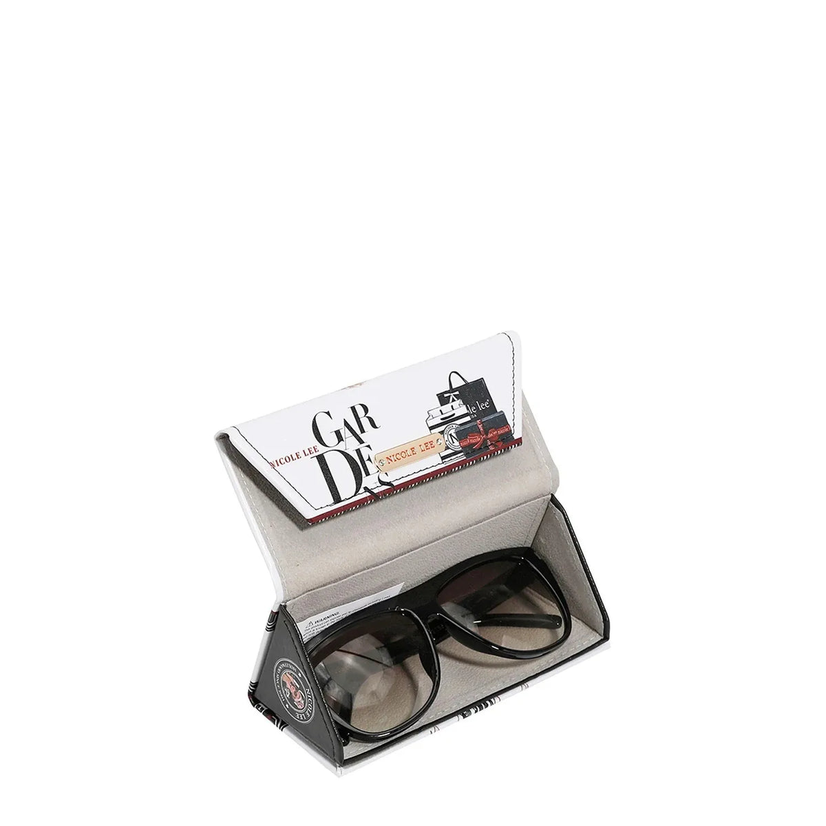 Women's Foldable Glasses Case Interior Lining Faux Leather Print — product view 6