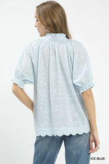 Trendsi Umgee Textured Pintuck Blouse -