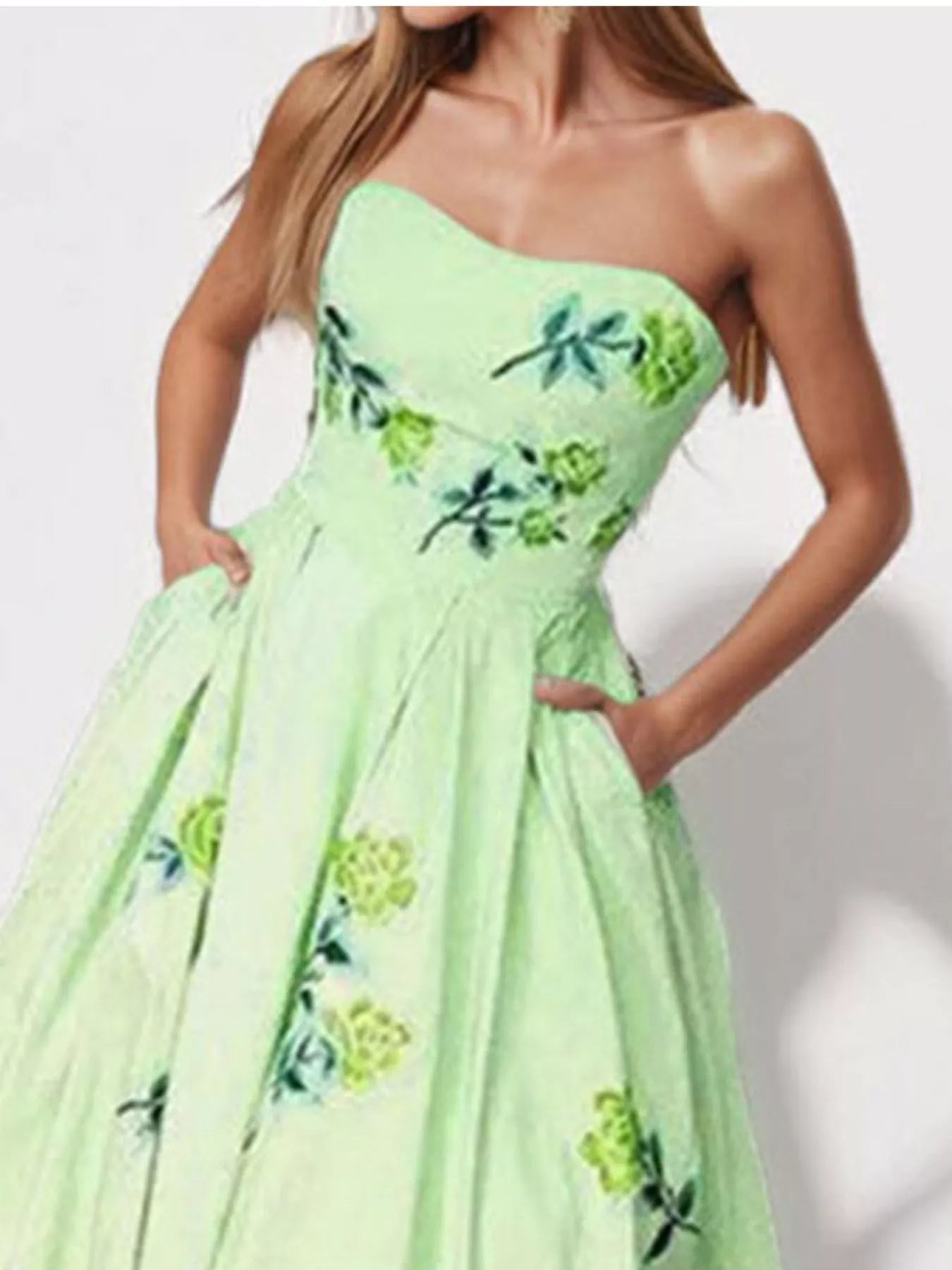 Trendsi Floral Print Tube Maxi Dress -