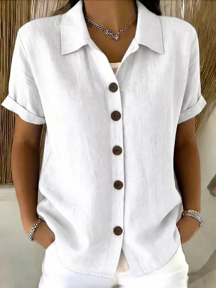Trendsi Full Size Button-Down Short Sleeve Shirt Plus Size -