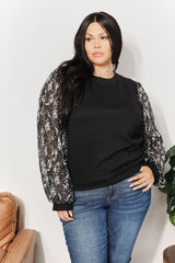 Trendsi And The Why Full Size Foil Printed Sleeve Top -