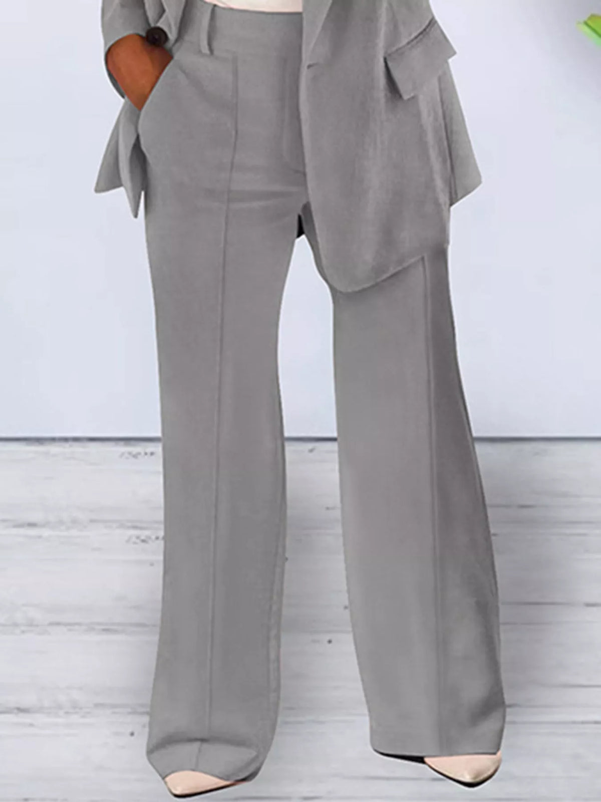 Collared long sleeve outfit set, construction and design details