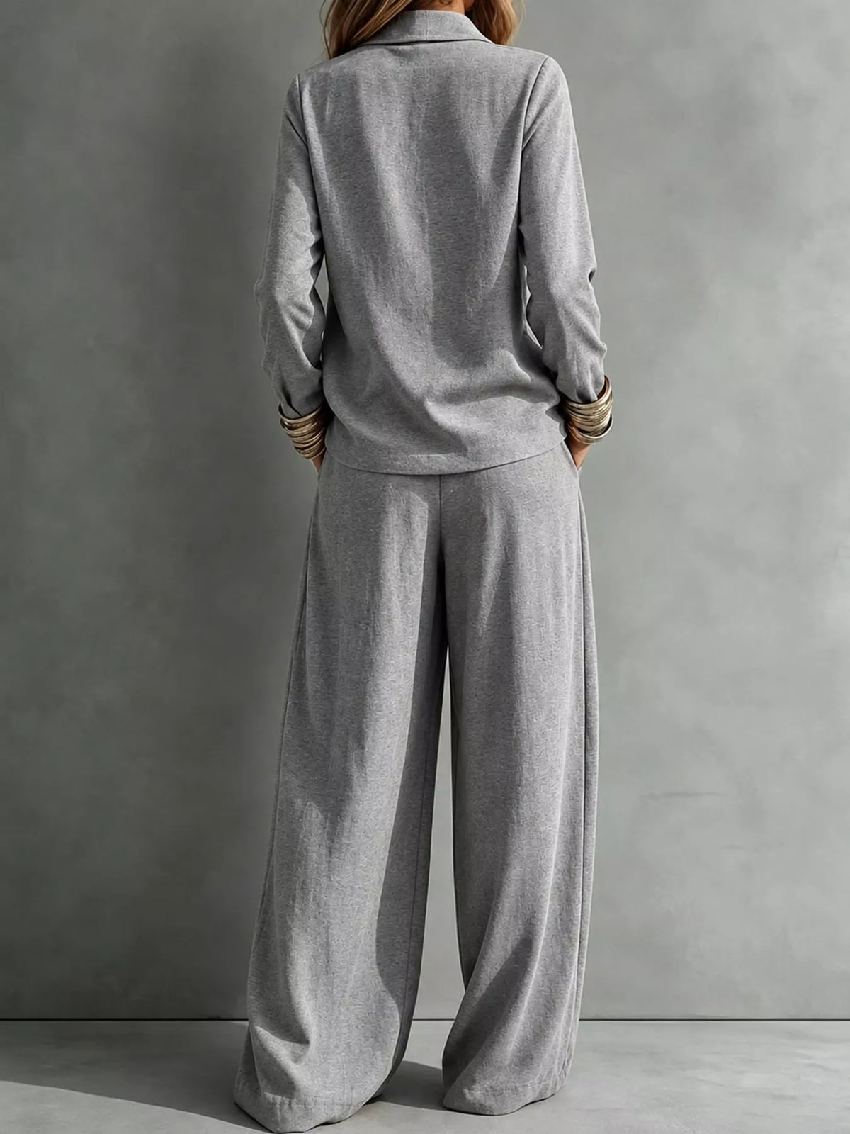 Top and Wide-Leg Pants Set — back view