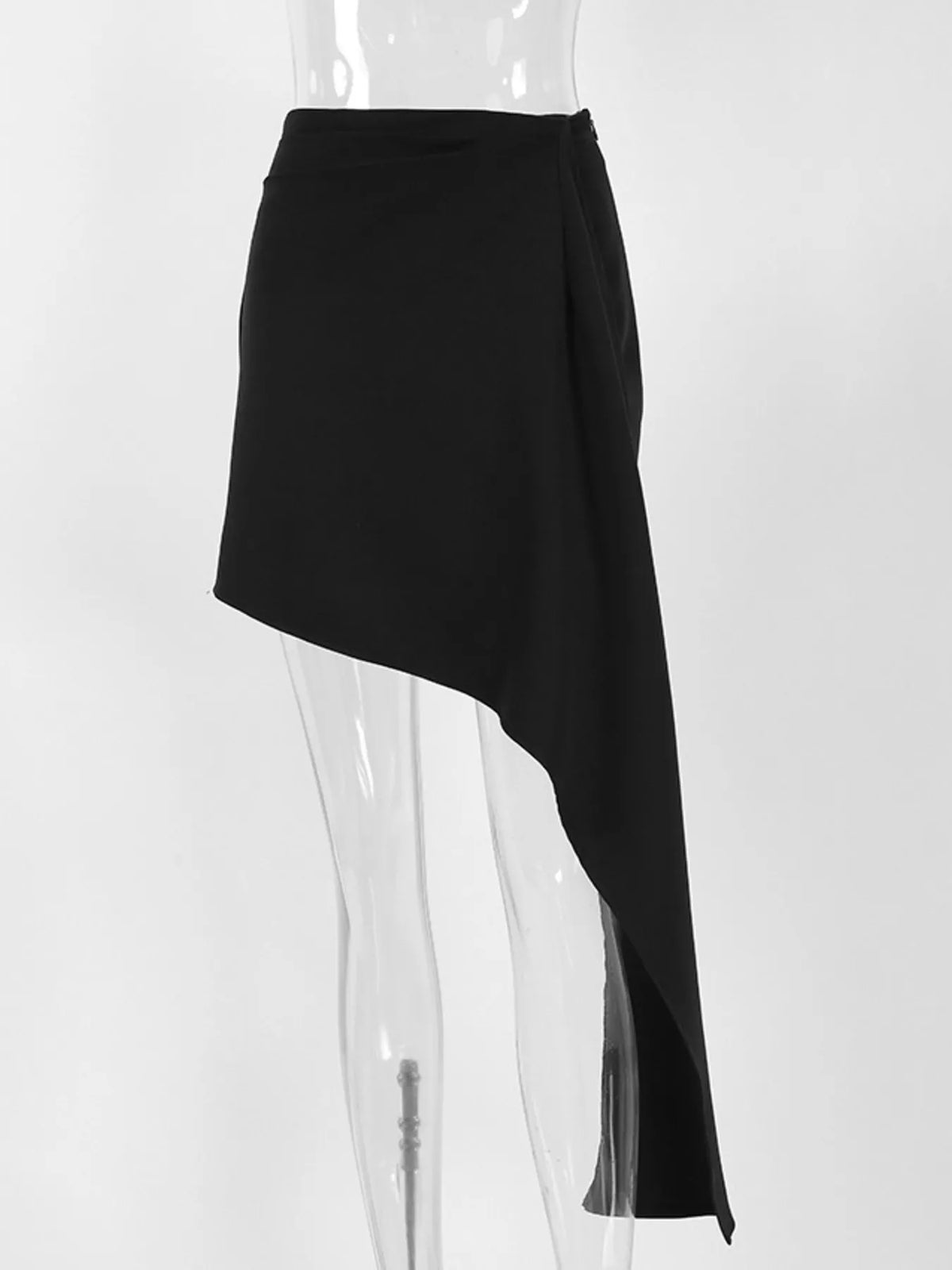 Trendsi Asymmetric High-Waisted Draped Mini Skirt -