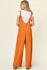 Trendsi Double Take Full Size Texture Sleeveless Wide Leg Jumpsuit -