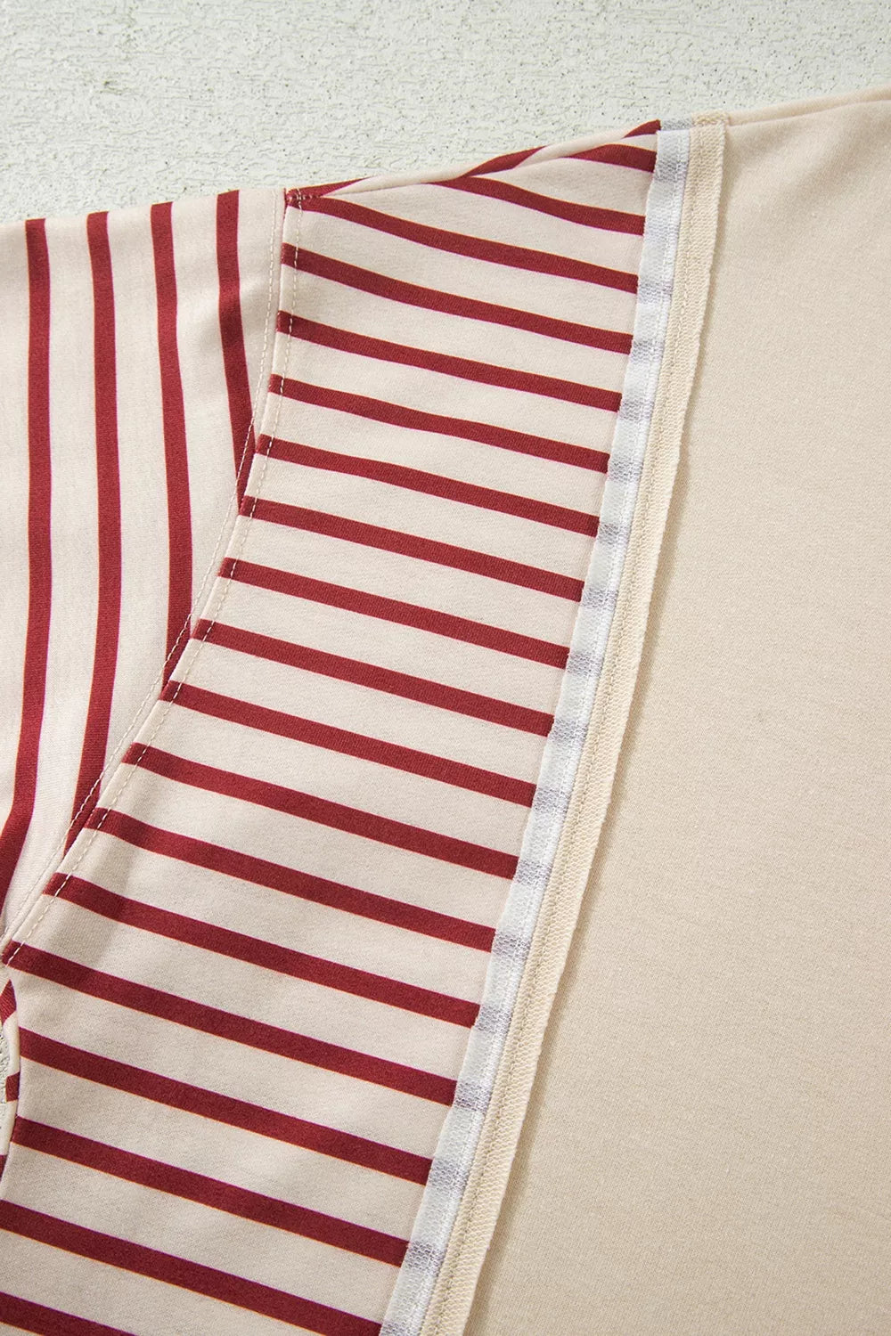 Trendsi Slit Striped Long Sleeve Sweatshirt -