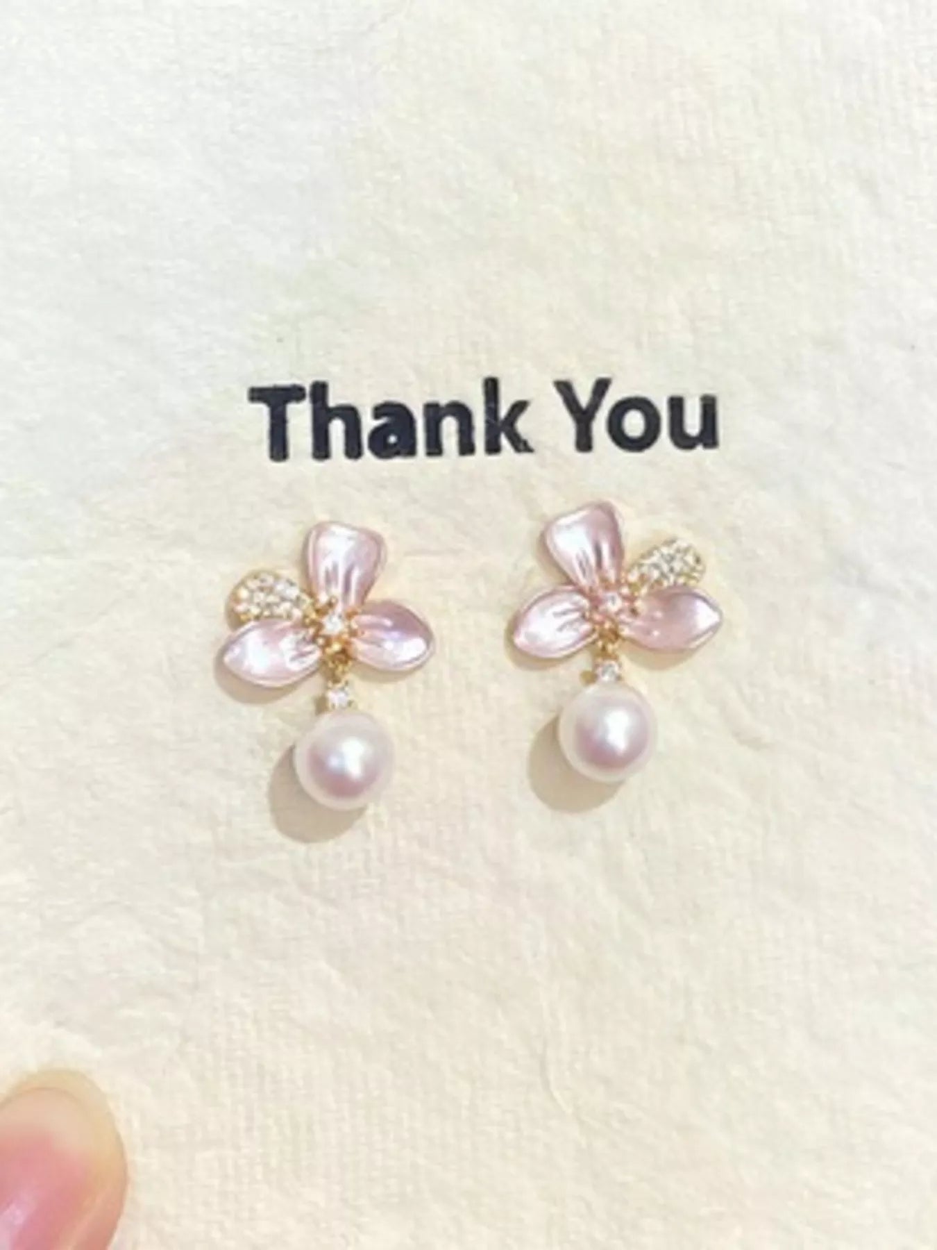 Trendsi Pearl Flower Drop Earrings -