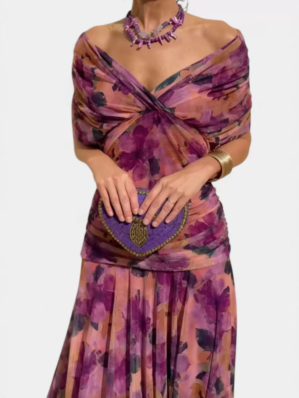 Burgundy ruched dress