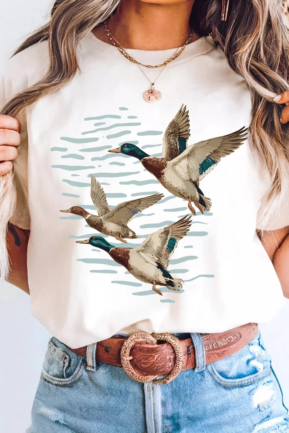 Trendsi Full Size Western Mallard Lake Graphic Casual T‑Shirt Plus Size -