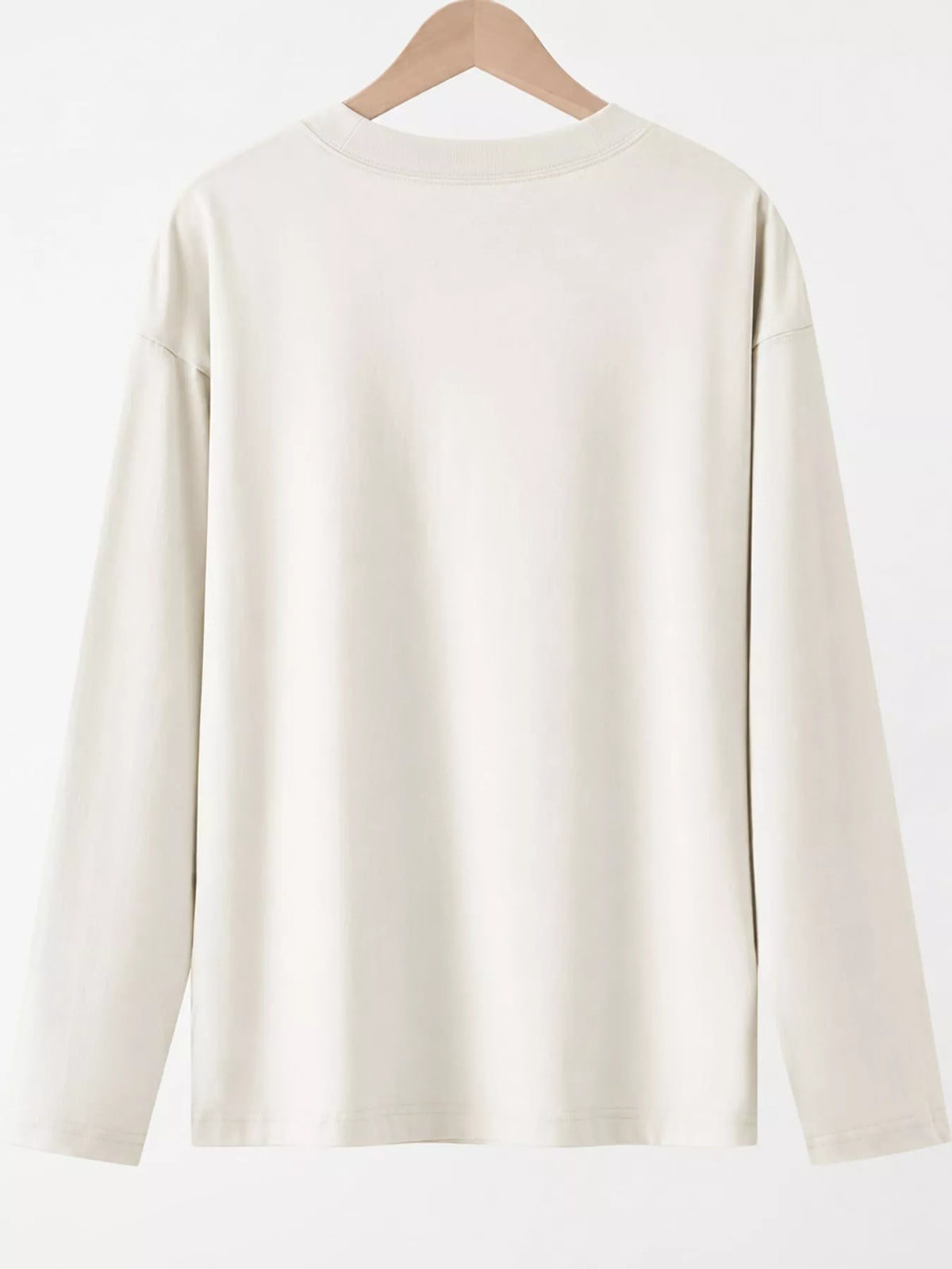 Solid Long-Sleeve Crew Neck T-Shirt — back view