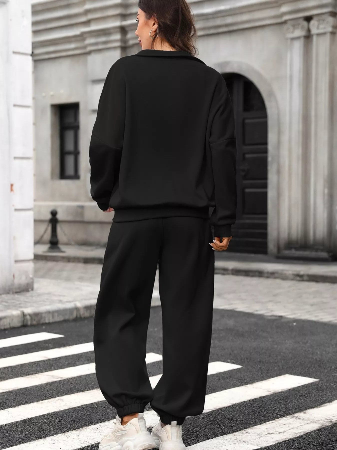 Trendsi Zip-Up Long Sleeve Top and Pants Set -