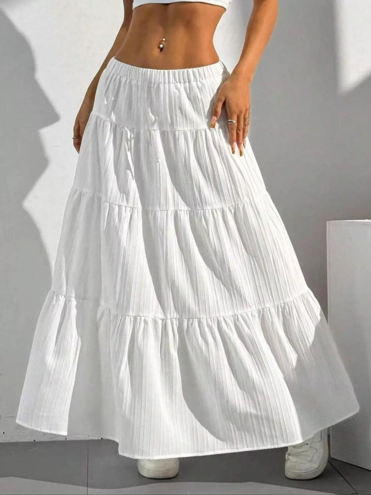 Trendsi Flowy Tiered Maxi Skirt -