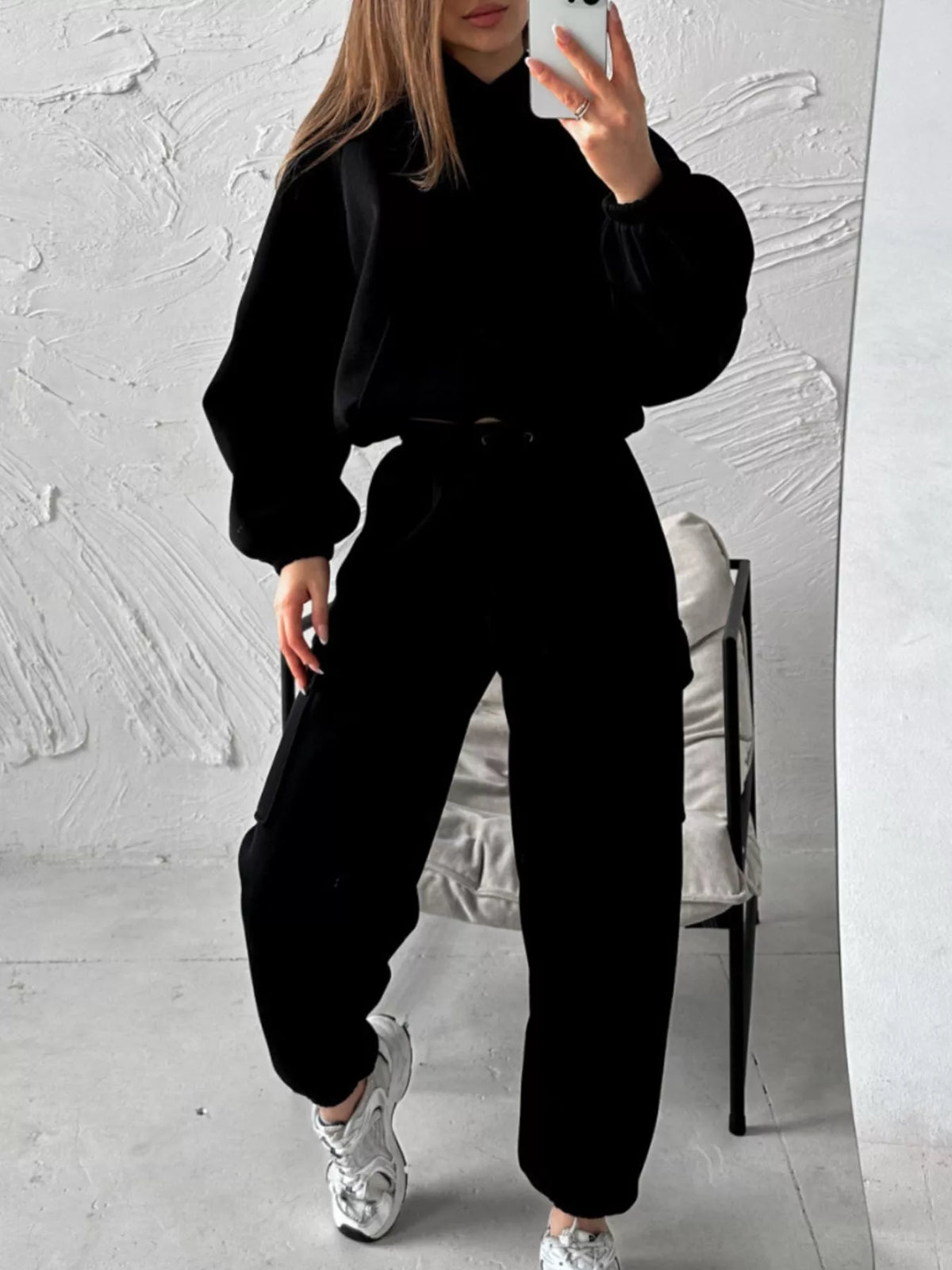 Trendsi Kangaroo Pocket Hoodie and Joggers Set -