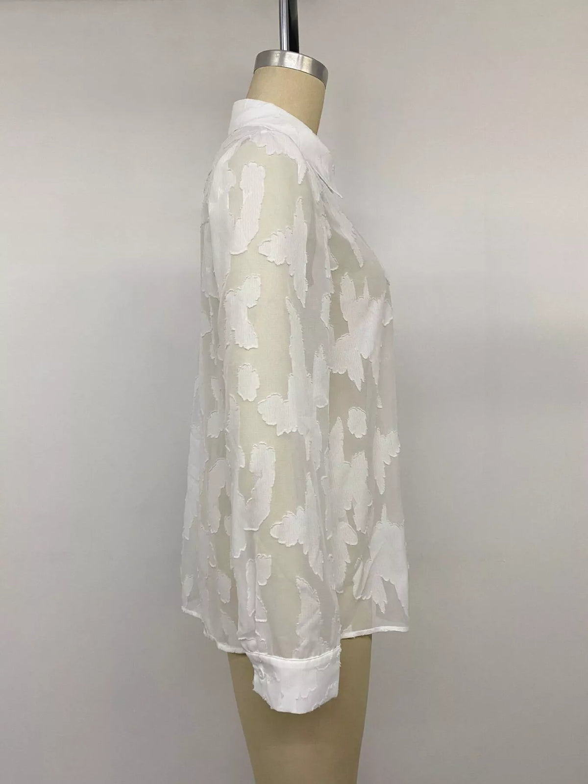 Trendsi Sheer Button-Down Shirt -