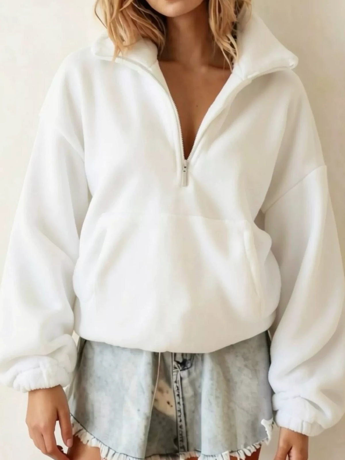 Half-Zip Fleece Sweatshirt — front view