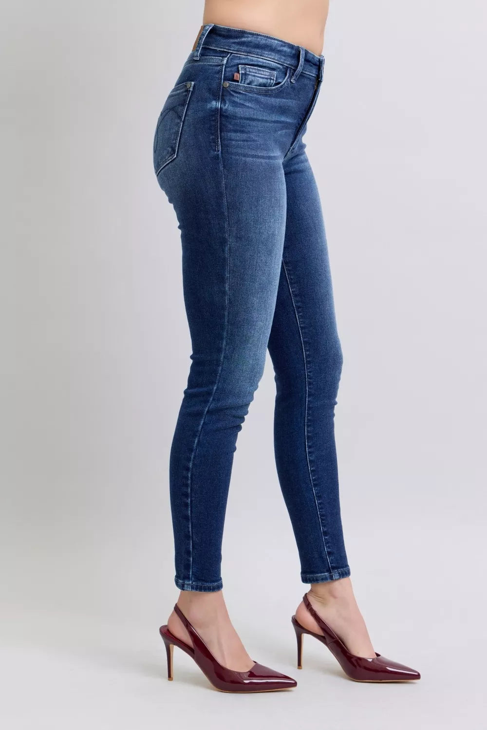 Women's thermal washed denim skinny jeans - product view 8