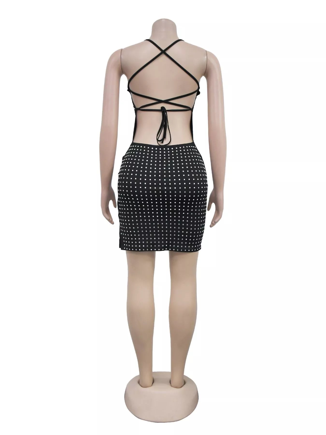 Trendsi Rhinestone Embellished Bodycon Mini Dress -