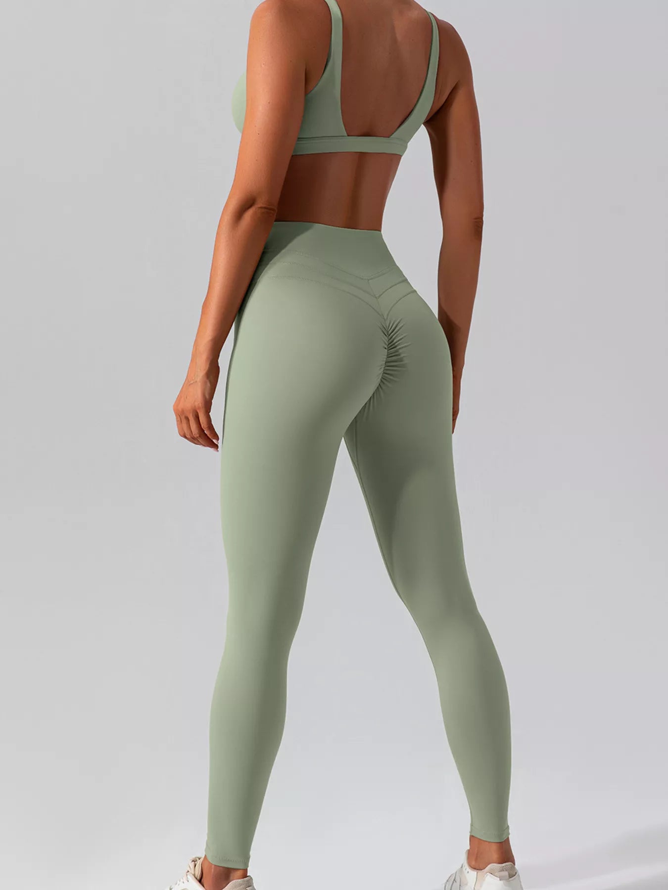 Trendsi V-Neck Tank and High-Waisted Seamless Pants Active Set -