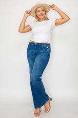 Trendsi bytos Full Size Cat's Whiskers High Rise Straight Jeans -