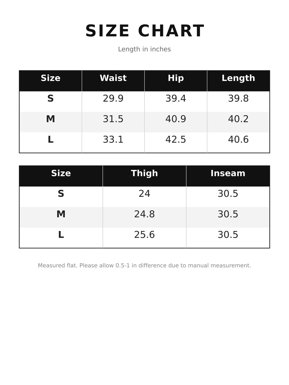Drawstring Wide-Leg Cargo Jeans — size and measurement chart