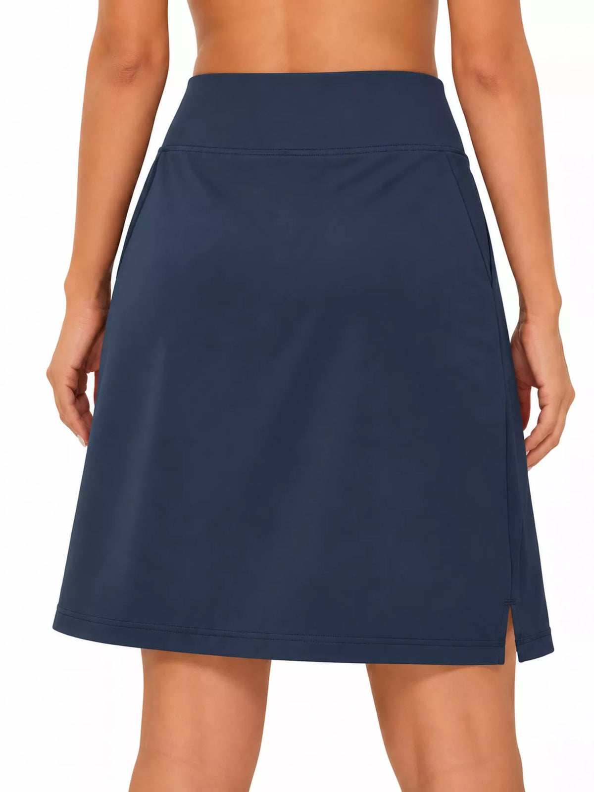 High-Waisted Athletic Skort with Side Pockets — back view