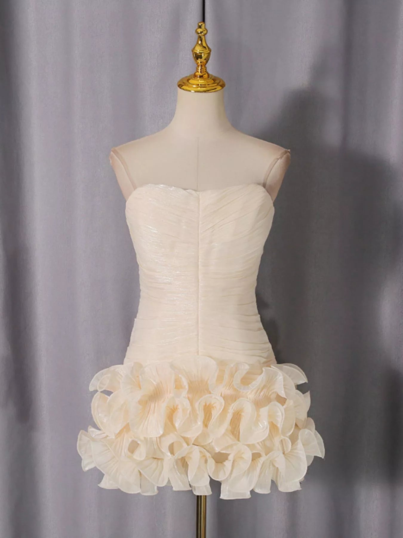 Trendsi Strapless Ruffle Ruched Mini Dress -