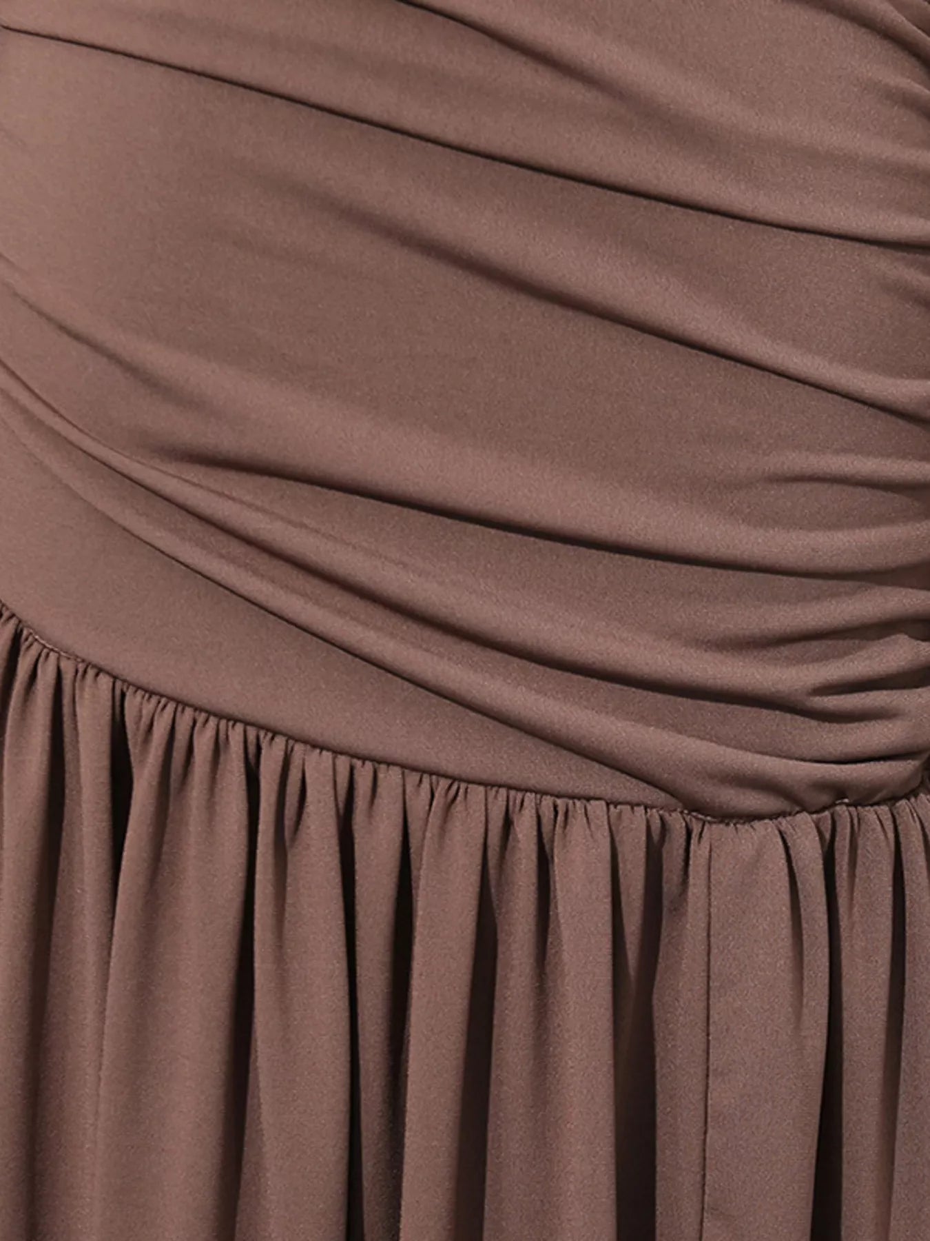 Trendsi Ruched Long-Sleeve Maxi Dress with Cutout Detail -