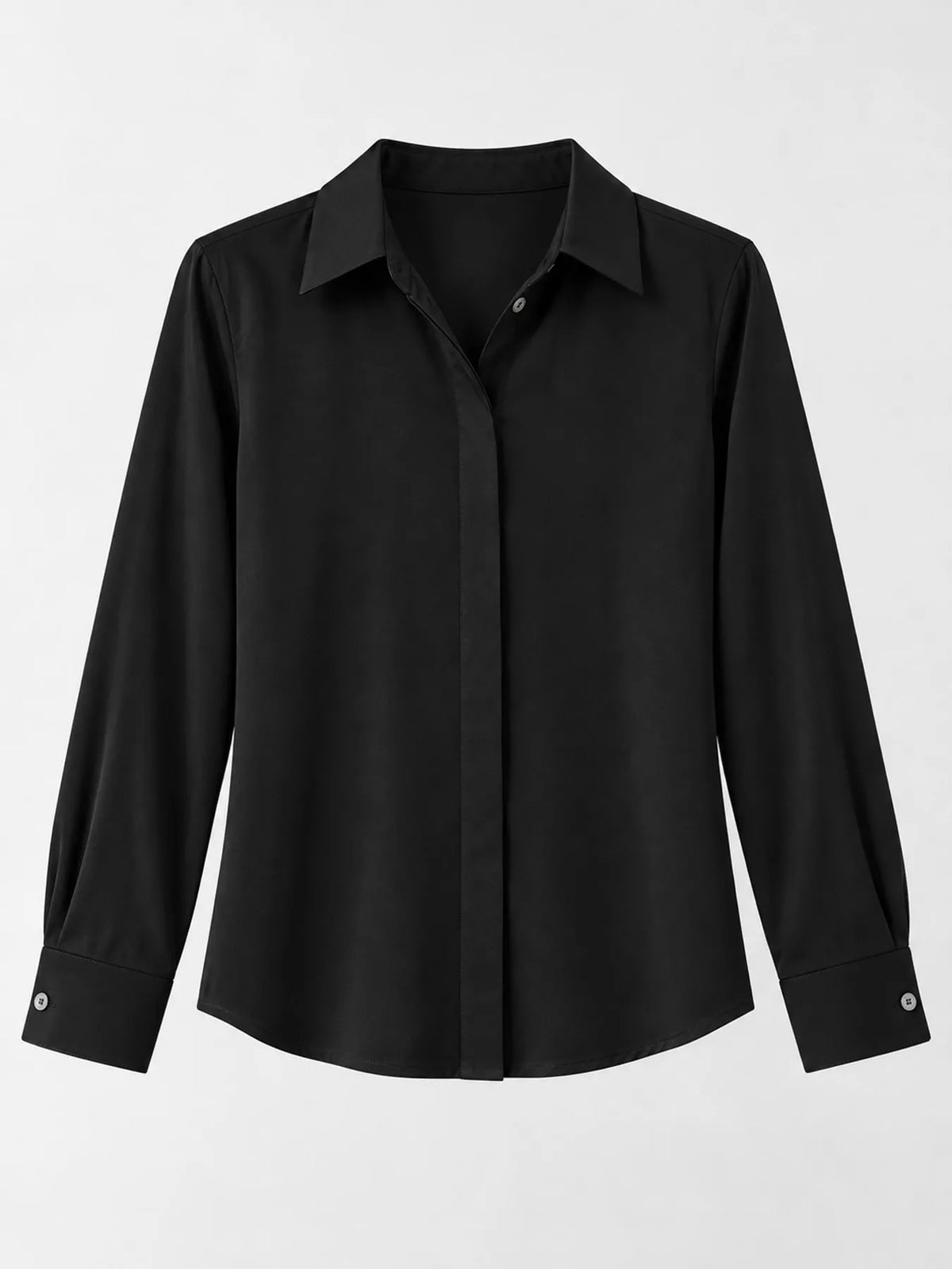 Button-up shirt, black hanging front