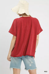 Trendsi Umgee Mineral Wash French Terry Top -